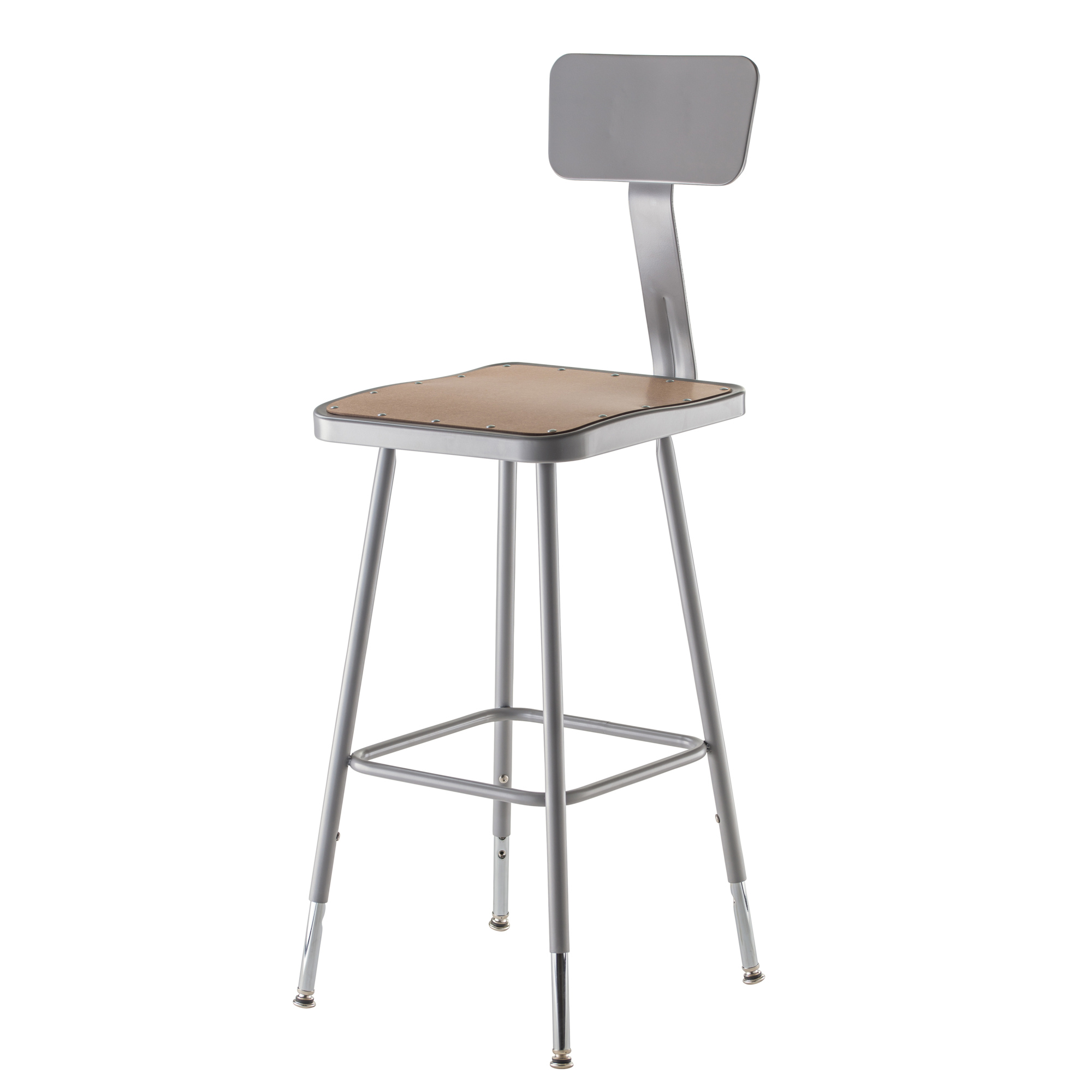 National Public Seating, 23.75 -31.75in.H Adjust Square Seat Stool Backrest, Primary Color Gray, Included (qty.) 1, Seating Type Office Stool, Model# 6324HB